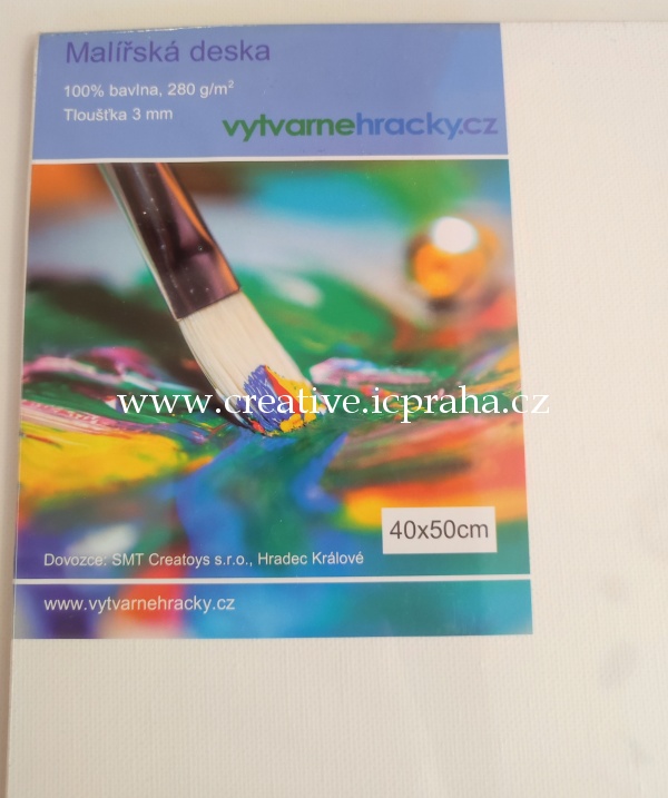 plátno na desce 40x50cmx 3mm 280g/m2